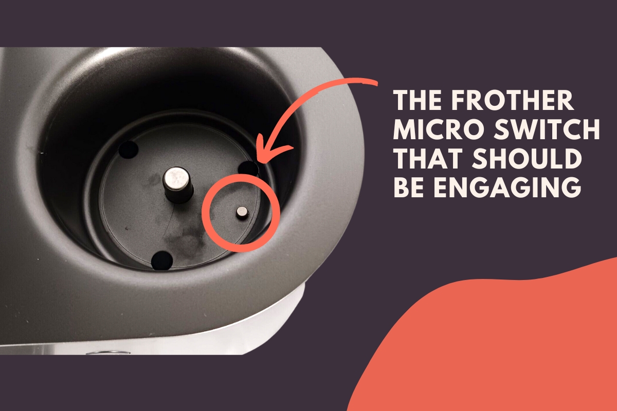 photo of the frother micro switch that should be engaging