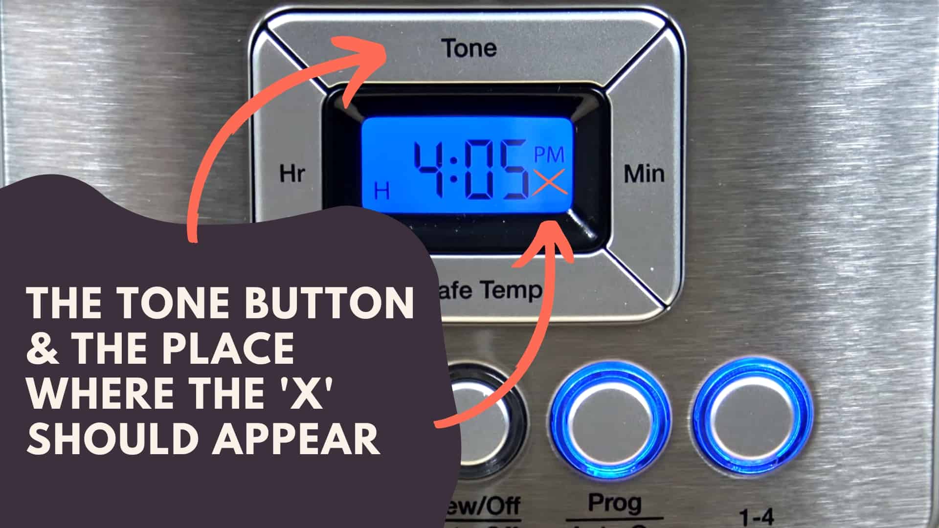 The Tone Button & the place where the 'X' should appear